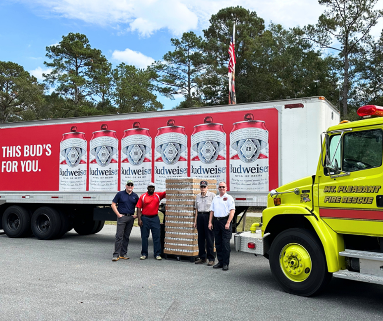 Anheuser-Busch and Local Beverage Wholesaler Tri-Eagle Sales Provide Emergency Drinking Water to Local Fire Departments